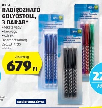 OFFICE RADÍROZHATÓ GOLYÓSTOLL 3 db