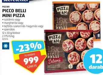 ALDI PIZZA'AH PICCO BELLI MINI PIZZA 12 x 30 g ajánlat