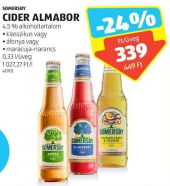 ALDI SOMERSBY CIDER ALMABOR 0,33 l ajánlat
