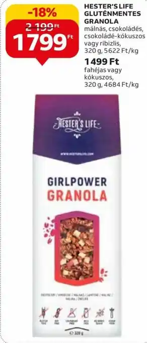 HESTER'S LIFE GLUTÉNMENTES GRANOLA 320 g