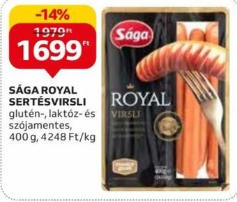 Auchan SÁGA ROYAL SERTÉSVIRSLI 400 g ajánlat