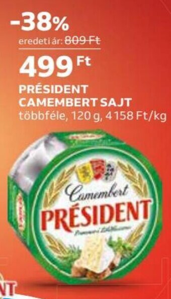 Auchan PRÉSIDENT CAMEMBERT SAJT 120 g ajánlat