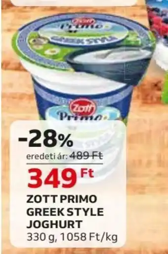 Auchan ZOTT PRIMO GREEK STYLE JOGHURT 330 g ajánlat