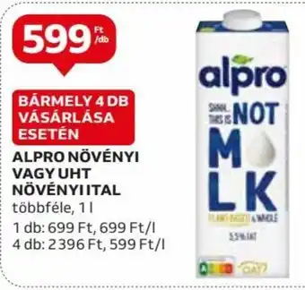 Auchan ALPRO NÖVÉNYI VAGY UHT NÖVÉNYI ITAL 1 l ajánlat