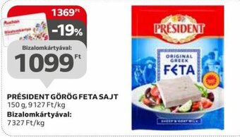 Auchan PRÉSIDENT GÖRÖG FETA SAJT 150 g ajánlat