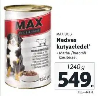 Lidl MAX DOG Nedves kutyaeledel 1240 g ajánlat