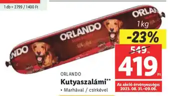 Lidl ORLANDO Kutyaszalámi 1 kg ajánlat