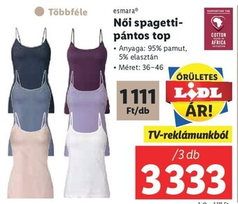 Lidl esmara Női spagetti- pántos top 3 db ajánlat