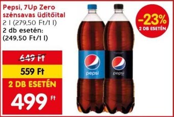 Spar Pepsi, 7Up Zero szénsavas üdítőital 2 l ajánlat