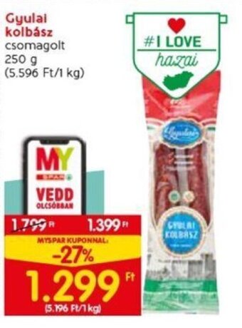 Spar Gyulai kolbász 250 g ajánlat