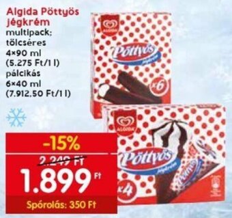 Spar Algida Pöttyös jégkrém 4 x 90 ml / 6 x 40 ml ajánlat