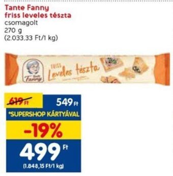 Spar Tante Fanny friss leveles tészta 270 g ajánlat