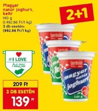 Spar Magyar natúr joghurt, kefir 140 g ajánlat