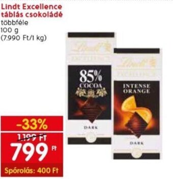 Lindt Excellence táblás csokoládé 100 g