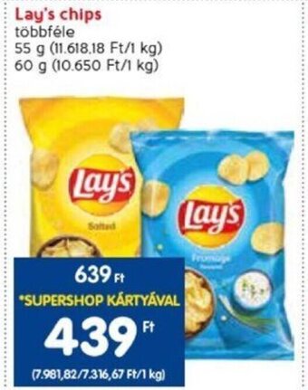 Spar Lay's chips 55 / 60 g ajánlat