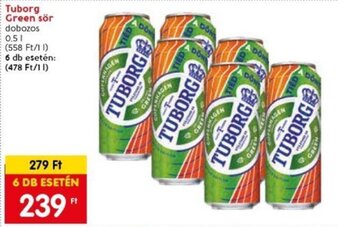 Spar Tuborg Green sör 0,5 l ajánlat
