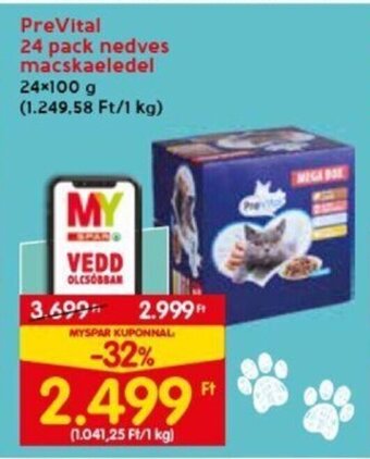 Spar PreVital 24 pack nedves macskaeledel 24 x 100 g ajánlat