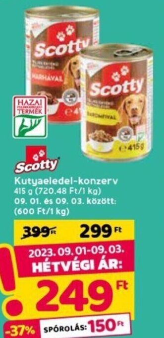 Spar Scotty Kutyaeledel-konzerv 415 g ajánlat