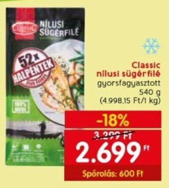 Spar Classic nílusi sügérfilé 540 g ajánlat