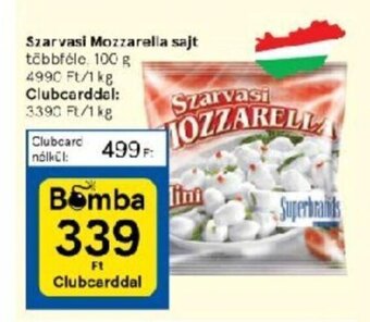 Tesco Szarvasi Mozzarella sajt 100 g ajánlat