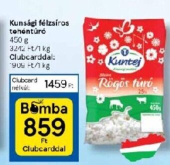 Kunsági félzsíros tehénturó 450g