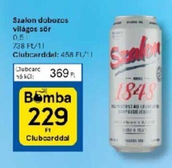 Tesco Szalon dobozos világos sör 0,5l ajánlat