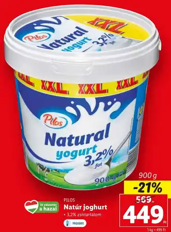 Lidl PILOS Natural joghurt 900 g ajánlat