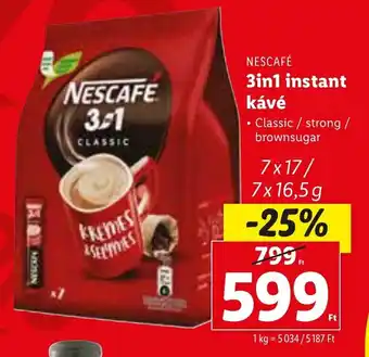 Lidl NESCAFÉ 3in1 instant kávé 7 x 17 / 7 x 16,5 g ajánlat