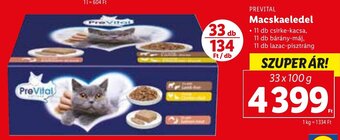 Lidl PREVITAL Macskaeledel 33 x 100 g ajánlat