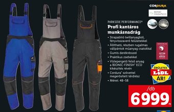 Lidl PARKSIDE PERFORMANCE Profi kantáros munkásnadrág 1 db ajánlat