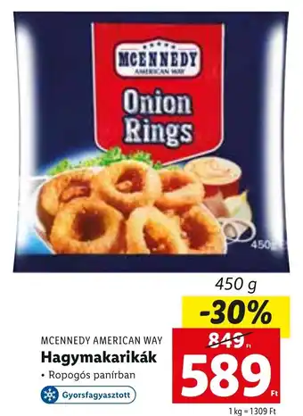 Lidl MCENNEDY AMERICAN WAY Hagymakarikák 450 g ajánlat