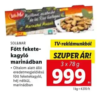 SOL&MAR Főtt fekete-kagyló marinádban 3 x 78 g