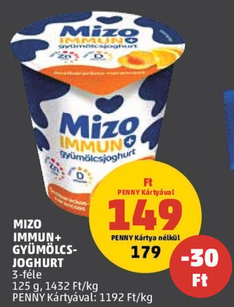 PENNY MIZO IMMUN+ GYÜMÖLCS- JOGHURT 125 g ajánlat