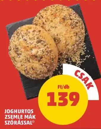 PENNY JOGHURTOS ZSEMLE MÁK SZÓRÁSSAL 1 db ajánlat