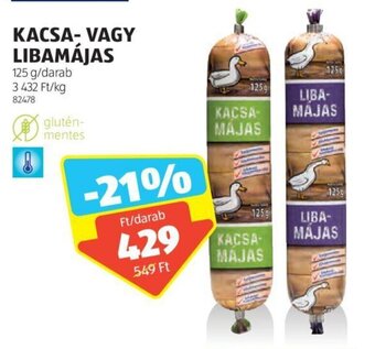ALDI KACSA- VAGY LIBAMÁJAS 125 g ajánlat