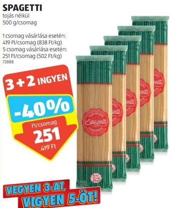 ALDI SPAGETTI 500 g ajánlat