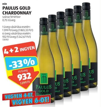 ALDI MÓR PAULUS GOLD CHARDONNAY 0,75 l ajánlat