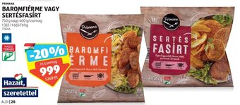 ALDI PRIMANA BAROMFIÉRME VAGY SERTÉSFASÍRT 750 / 600 g ajánlat