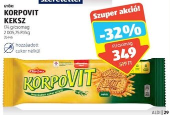 ALDI GYŐRI KORPOVIT KEKSZ 174 g ajánlat