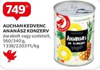 Auchan AUCHAN KEDVENC ANANÁSZ KONZERV 560 / 340 g ajánlat