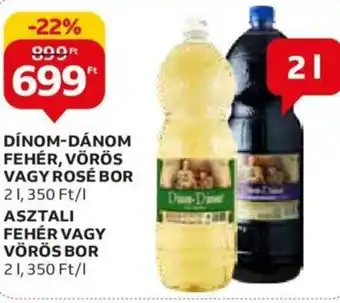 Auchan DÍNOM-DÁNOM FEHÉR, VÖRÖS VAGY ROSÉ BOR stb. 2 l ajánlat