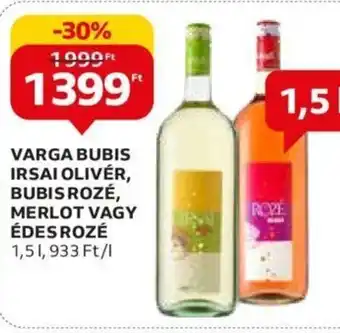 Auchan VARGA BUBIS IRSAI OLIVER stb. 1,5 l ajánlat