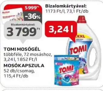 Auchan TOMI MOSÓGÉL stb. 3,24 l / 52 db ajánlat