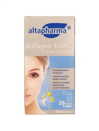 Rossmann Altapharma kollagen 3000 + hyaluron 50 étrend-kiegészítő italpor - 20 db ajánlat