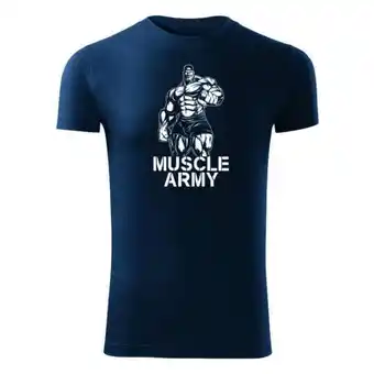Dragowa fitness póló muscle army man, kék 180g/m2