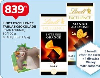 Auchan LINDT EXCELLENCE TÁBLÁS CSOKOLÁDÉ 80 / 100 g ajánlat