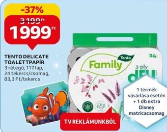 Auchan TENTO DELICATE TOALETTPAPÍR 24 tekercs ajánlat