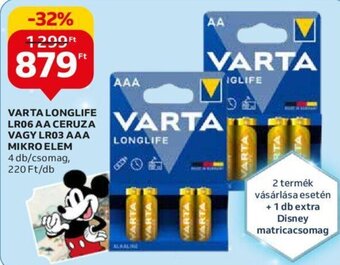 VARTA LONGLIFE LR06 AA CERUZA stb. 4 db
