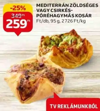 Auchan MEDITERRÁNZÖLDSÉGES VAGY CSIRKÉS- PÓRÉHAGYMÁS KOSÁR 95 g ajánlat