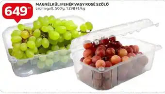Auchan MAGNÉLKÜLI FEHÉR VAGY ROSÉ SZŐLŐ 500 g ajánlat